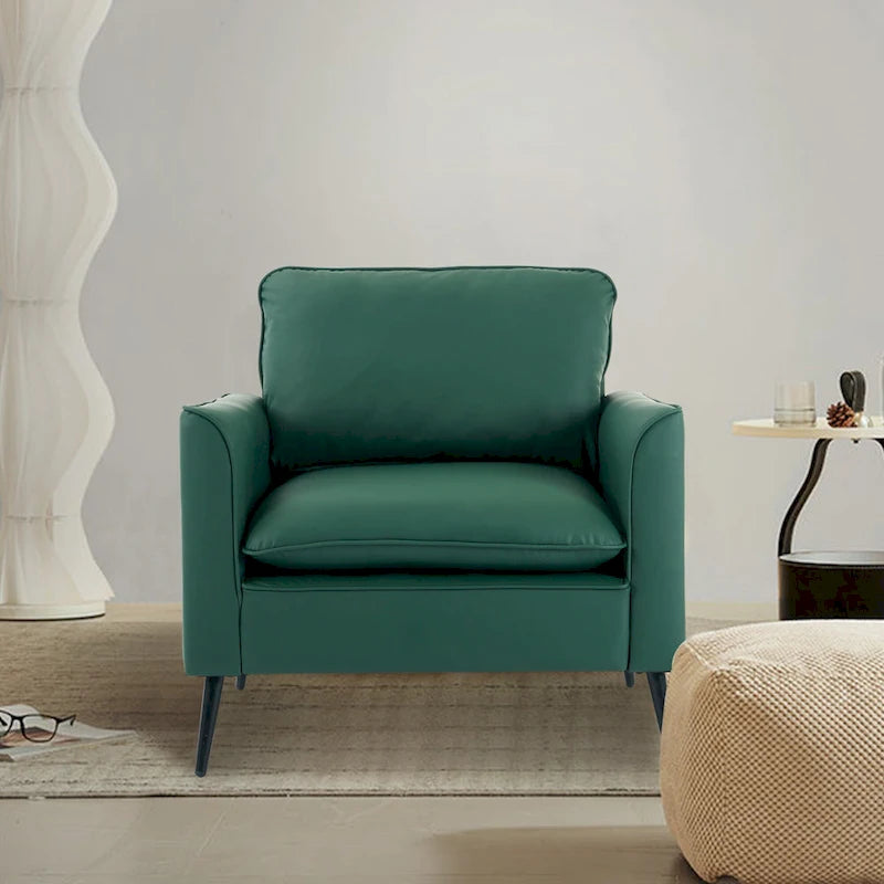 Green Modern 25.99 Upholstered Accent Chair with Soft Cushions and Pillows