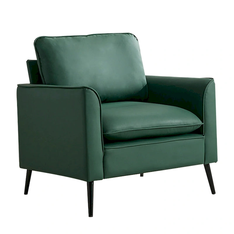 Green Modern 25.99 Upholstered Accent Chair with Soft Cushions and Pillows