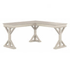 60W L-Shaped Farmhouse Desk with Wire Management Grommet, Corner Home Office Desk, 200 lb Capacity