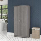 Tall Bathroom Storage Cabinet with Doors, 4-Shelf Adjustable, Transitional Style, 30W x 16D x 61H