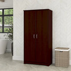 Tall Bathroom Storage Cabinet with Doors, 4-Shelf Adjustable, Transitional Style, 30W x 16D x 61H