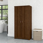 Tall Bathroom Storage Cabinet with Doors, 4-Shelf Adjustable, Transitional Style, 30W x 16D x 61H