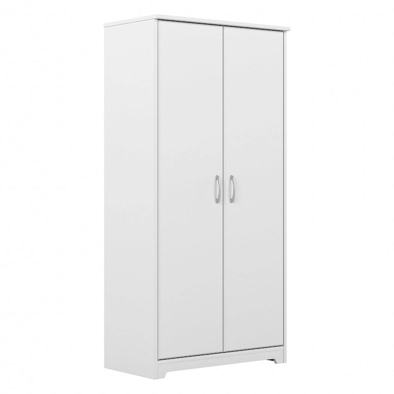 Tall Bathroom Storage Cabinet with Doors, 4-Shelf Adjustable, Transitional Style, 30W x 16D x 61H