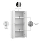 Tall Bathroom Storage Cabinet with Doors, 4-Shelf Adjustable, Transitional Style, 30W x 16D x 61H