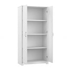 Tall Bathroom Storage Cabinet with Doors, 4-Shelf Adjustable, Transitional Style, 30W x 16D x 61H