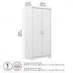 Tall Bathroom Storage Cabinet with Doors, 4-Shelf Adjustable, Transitional Style, 30W x 16D x 61H