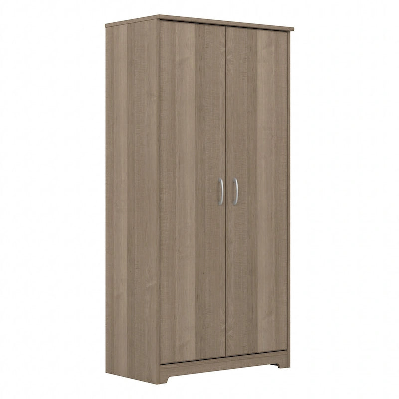 Tall Bathroom Storage Cabinet with Doors, 4-Shelf Adjustable, Transitional Style, 30W x 16D x 61H