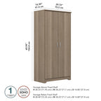Tall Bathroom Storage Cabinet with Doors, 4-Shelf Adjustable, Transitional Style, 30W x 16D x 61H