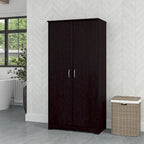 Tall Bathroom Storage Cabinet with Doors, 4-Shelf Adjustable, Transitional Style, 30W x 16D x 61H