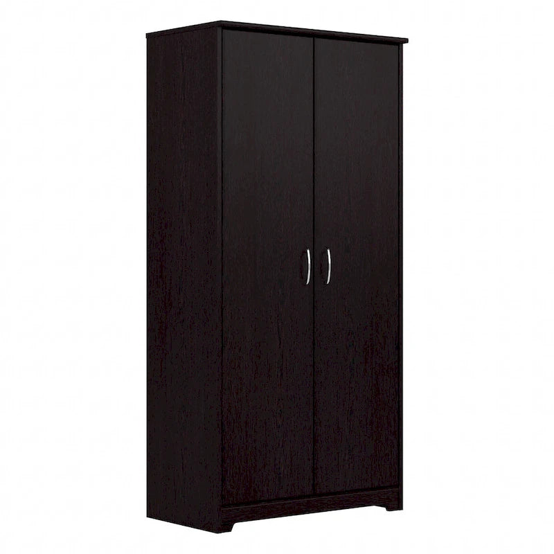 Tall Bathroom Storage Cabinet with Doors, 4-Shelf Adjustable, Transitional Style, 30W x 16D x 61H