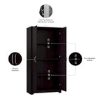 Tall Bathroom Storage Cabinet with Doors, 4-Shelf Adjustable, Transitional Style, 30W x 16D x 61H