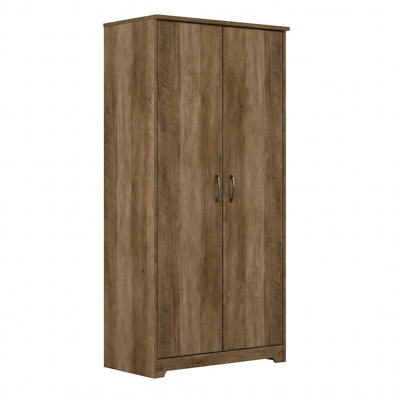 Tall Bathroom Storage Cabinet with Doors, 4-Shelf Adjustable, Transitional Style, 30W x 16D x 61H