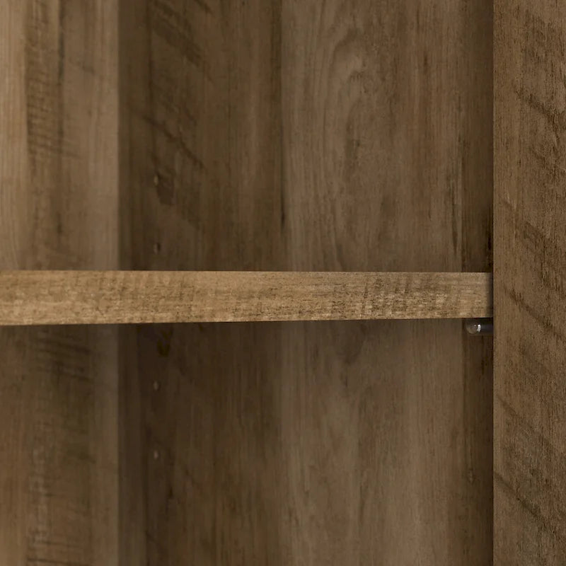 Tall Bathroom Storage Cabinet with Doors, 4-Shelf Adjustable, Transitional Style, 30W x 16D x 61H