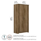 Tall Bathroom Storage Cabinet with Doors, 4-Shelf Adjustable, Transitional Style, 30W x 16D x 61H