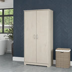 Tall Bathroom Storage Cabinet with Doors, 4-Shelf Adjustable, Transitional Style, 30W x 16D x 61H