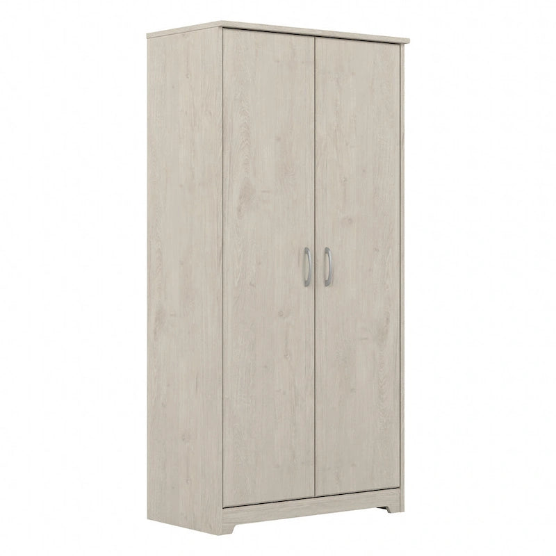 Tall Bathroom Storage Cabinet with Doors, 4-Shelf Adjustable, Transitional Style, 30W x 16D x 61H