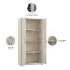 Tall Bathroom Storage Cabinet with Doors, 4-Shelf Adjustable, Transitional Style, 30W x 16D x 61H