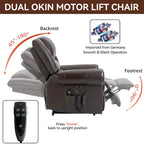 Power Lift Recliner Chair, Dual Motor, 8-Node Massage, Lumbar Heat, USB Port, 350 lb Capacity