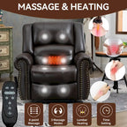 Power Lift Recliner Chair, Dual Motor, 8-Node Massage, Lumbar Heat, USB Port, 350 lb Capacity