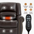 Power Lift Recliner Chair, Dual Motor, 8-Node Massage, Lumbar Heat, USB Port, 350 lb Capacity