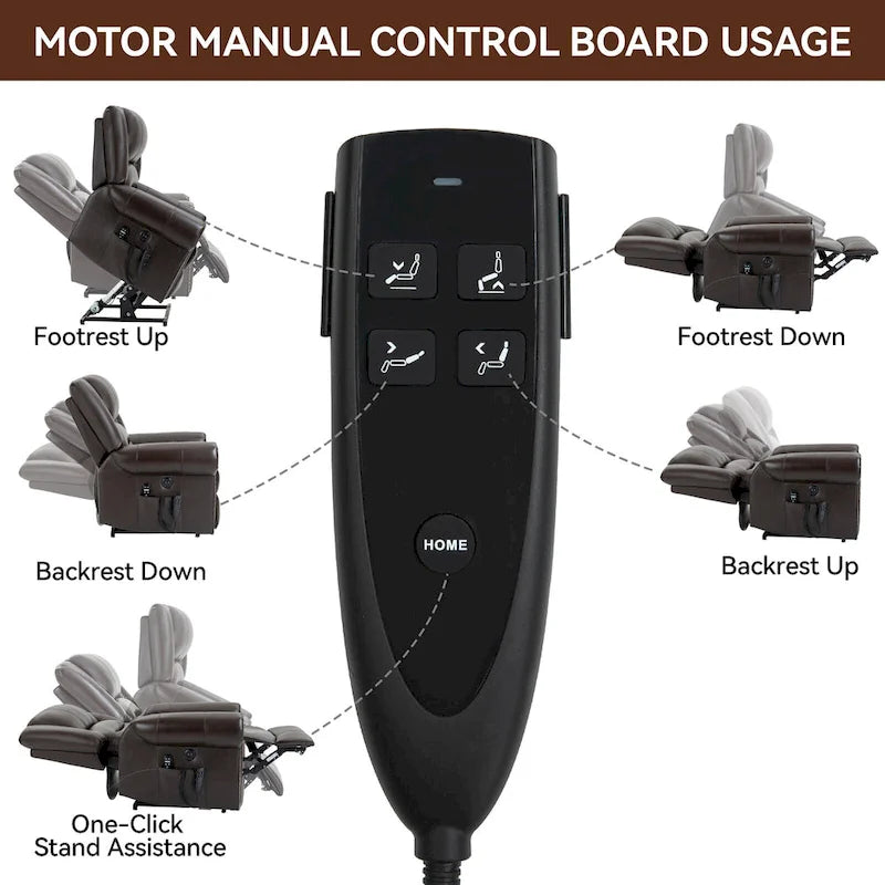 Power Lift Recliner Chair, Dual Motor, 8-Node Massage, Lumbar Heat, USB Port, 350 lb Capacity