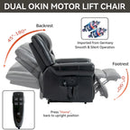 Power Lift Recliner Chair, Dual Motor, 8-Node Massage, Lumbar Heat, USB Port, 350 lb Capacity