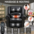 Power Lift Recliner Chair, Dual Motor, 8-Node Massage, Lumbar Heat, USB Port, 350 lb Capacity