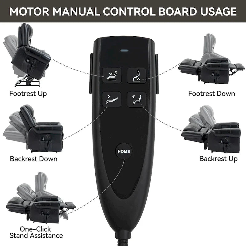 Power Lift Recliner Chair, Dual Motor, 8-Node Massage, Lumbar Heat, USB Port, 350 lb Capacity