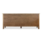 Solid Oak Sideboard with Drawers, Warm Brown, Mid-Century Style, 78.5"W x 19.76"D x 32"H