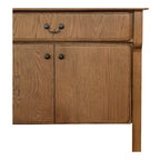 Solid Oak Sideboard with Drawers, Warm Brown, Mid-Century Style, 78.5"W x 19.76"D x 32"H