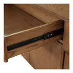 Solid Oak Sideboard with Drawers, Warm Brown, Mid-Century Style, 78.5"W x 19.76"D x 32"H