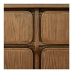 Solid Oak Sideboard with Drawers, Warm Brown, Mid-Century Style, 78.5"W x 19.76"D x 32"H