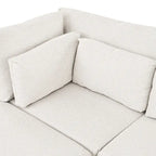 Contemporary Modular Sectional Sofa with Movable Ottoman and 5 Pillows
