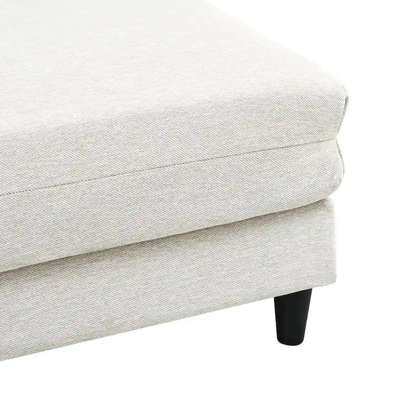 Contemporary Modular Sectional Sofa with Movable Ottoman and 5 Pillows