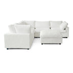 Modular Sectional Couch, Convertible V Shaped Sofa for Living Room, 5 Seat Comfy Modular Sofa With Chaise Ottoman