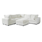 Modular Sectional Couch, Convertible V Shaped Sofa for Living Room, 5 Seat Comfy Modular Sofa With Chaise Ottoman