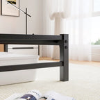 Queen Platform Bed with RGB LED Headboard, USB Charging, MDF & Metal Frame, 10.6" Underbed Storage
