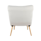 Sherpa Accent Chair with Ottoman, Curved Back & Solid Wood Legs, 250 lbs Capacity – Grey/White