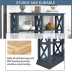 3-tier Narrow Console Table with X detailing