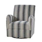 360° Swivel Accent Chair, Striped Fabric Upholstery, Foam Padded, Metal Legs, 28"W x 34.5"H