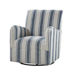 360° Swivel Accent Chair, Striped Fabric Upholstery, Foam Padded, Metal Legs, 28"W x 34.5"H