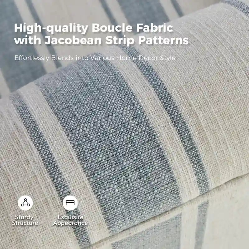 360° Swivel Accent Chair, Striped Fabric Upholstery, Foam Padded, Metal Legs, 28"W x 34.5"H