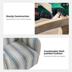 360° Swivel Accent Chair, Striped Fabric Upholstery, Foam Padded, Metal Legs, 28"W x 34.5"H