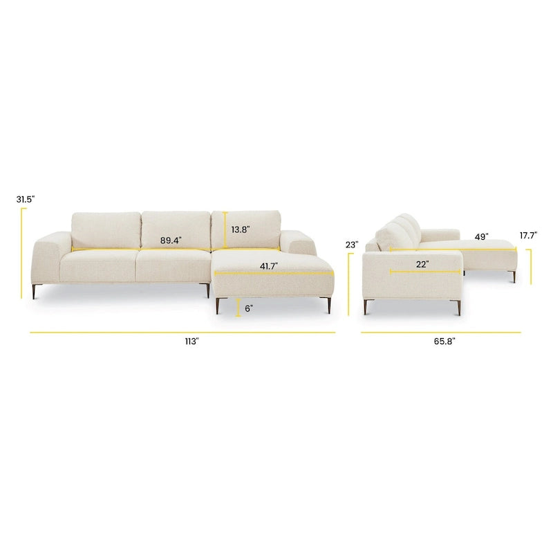 113 Fabric Sectional Sofa