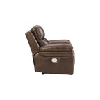 Power Recliner Chair with Adjustable Headrest, Genuine Leather, Pillow Arms, Extended Ottoman