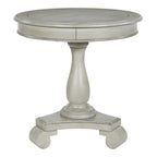 Round Accent Side Table with Hand-Painted Finish | Farmhouse Style | 26" | 50 lb Capacity