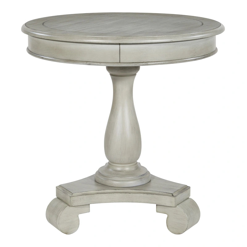 Round Accent Side Table with Hand-Painted Finish | Farmhouse Style | 26" | 50 lb Capacity