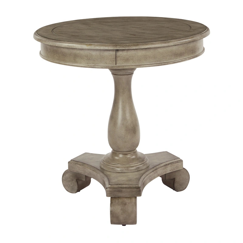 Round Accent Side Table with Hand-Painted Finish | Farmhouse Style | 26" | 50 lb Capacity