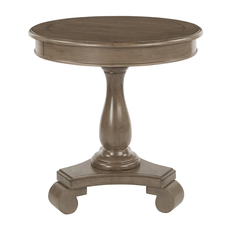 Round Accent Side Table with Hand-Painted Finish | Farmhouse Style | 26" | 50 lb Capacity