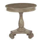 Round Accent Side Table with Hand-Painted Finish | Farmhouse Style | 26" | 50 lb Capacity